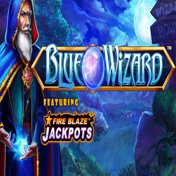 Play Blue Wizard Fire Blaze Jackpots slot by Rarestone Gaming on crystal-roll-casino.org